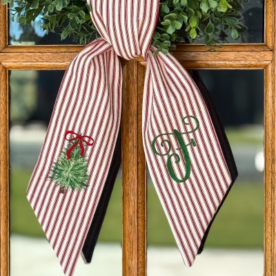 Personalized Embroidered Wreath Sash The Perfect Christmas Gift