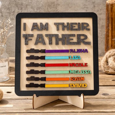 Personalized I Am Their Father Sign With Kids Name For Father's Day Gift