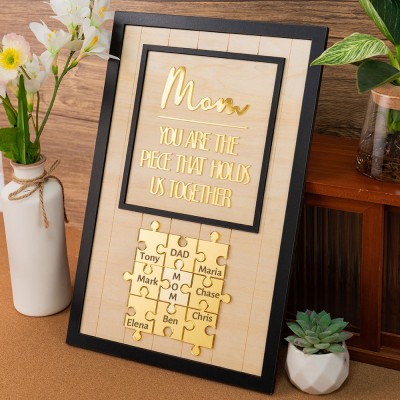 Mom You Are The Piece That Holds Us Together Personalized Mom Puzzle Piece Sign