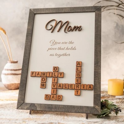 Personalized Family Name Crossword Scrabble Wooden Sign