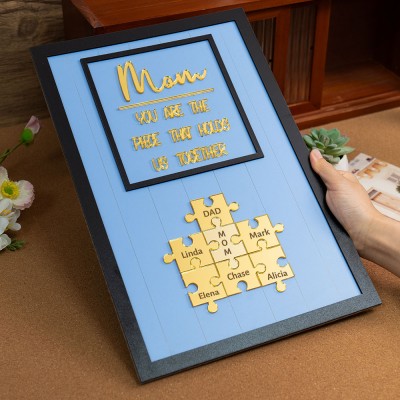 Mom You Are The Piece That Holds Us Together Personalized Mom Puzzle Piece Sign