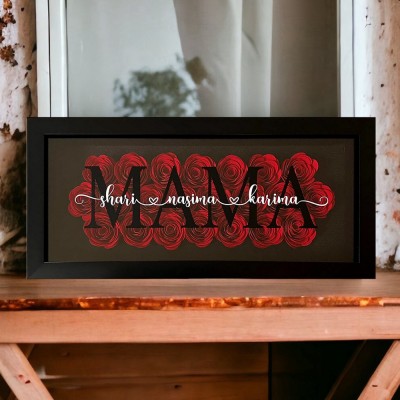 Mother's day Floral Shadow Box Gift For Mom Grandma