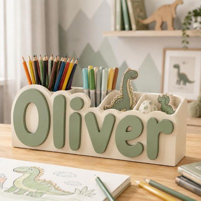 Personalized Name Pencil Holder Custom Desk Organizer for Kids Back to School Gift