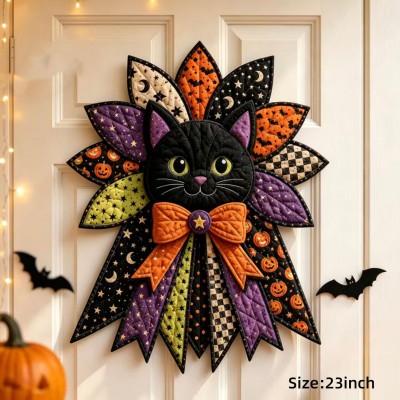 Halloween Quilted Door Hanger Sewing Kit DIY Holiday Patchwork Wreath Craft Kit for Beginners Holiday Gift for Crafters