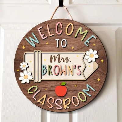Personalized 3D Teacher Door Sign Personalized Teacher Appreciation Gifts