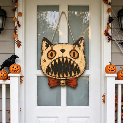 Vintage Halloween Door Hanger Gothic Front Door Decor Spooky Fall Home Decor