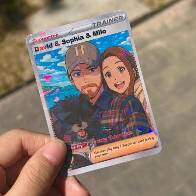 Personalized Couple Photo Anime Style Card For Your love