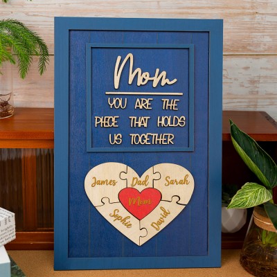 Mom You Are The Piece That Holds Us Together Personalized Mom Puzzle Piece Sign