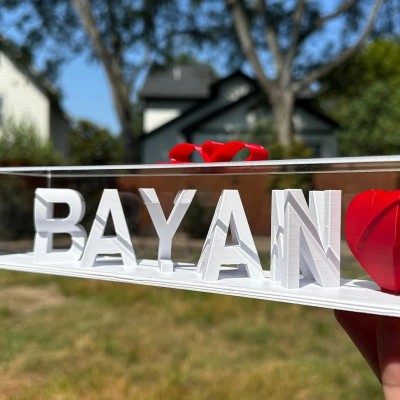 Dual Name Illusion Love 3D Printed Nameplate as Sweet Gifts