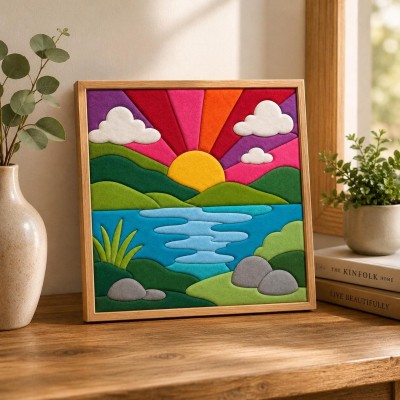 Kinusaiga Art Kit No-Sew DIY Fabric Wall Art Kit for Adults Beginners