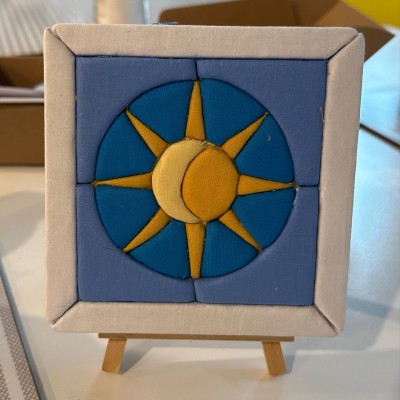 Sun & Moon  Kinusaiga Art Kit No-Sew DIY Fabric Wall Art Kit for Adults Beginners