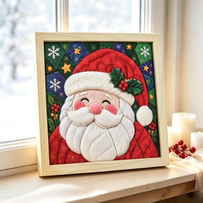 Kinusaiga Christmas Art Kit No-Sew DIY Fabric Wall Art Kit for Adults Beginners