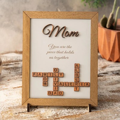 Personalized Family Name Crossword Scrabble Wooden Sign