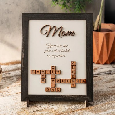 Personalized Family Name Crossword Scrabble Wooden Sign