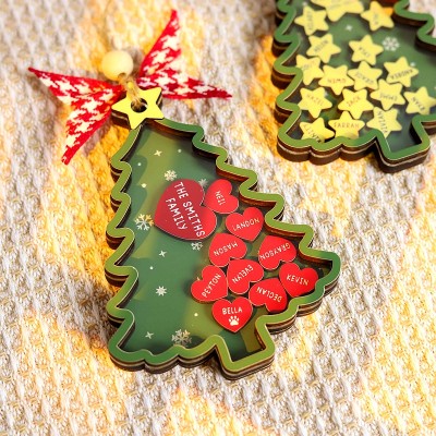Personalized Family or School Christmas Tree Ornament