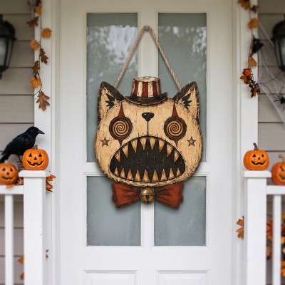 Vintage Halloween Door Hanger Gothic Front Door Decor Spooky Fall Home Decor