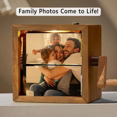 Personalized Photo Flipbook Animation Wood Box Photo Album Gift
