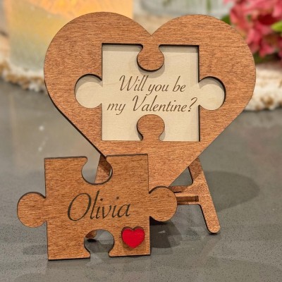 Puzzle Name Sign for Couples Valentine Gift for Her Him