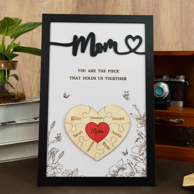 Mom You Are The Piece That Holds Us Together Personalized Mom Puzzle Piece Sign