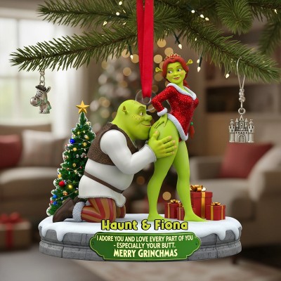 Cheeky Kisses Couple Ornament Personalized Christmas Gifts For Couple
