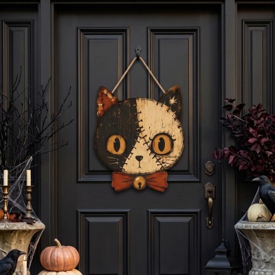 Vintage Halloween Door Hanger Gothic Front Door Decor Spooky Fall Home Decor