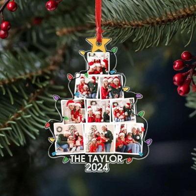 Custom Photo Family Christmas Tree Personalized Acrylic Family Photo Ornament
