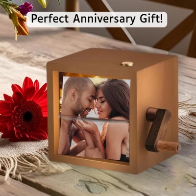 Personalized Photo Flipbook Animation Wood Box Photo Album Gift