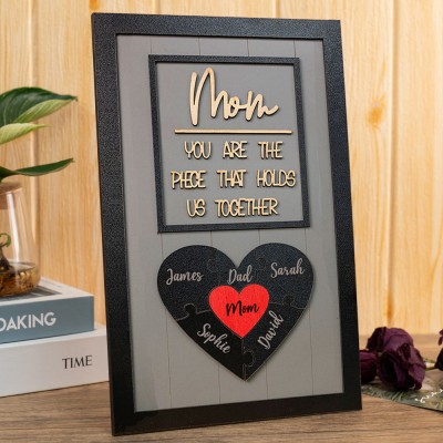 Mom You Are The Piece That Holds Us Together Personalized Mom Puzzle Piece Sign