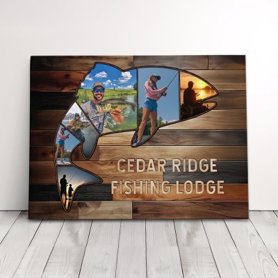 Custom Gifts For Dad Fishing Gifts For Men Sentimental Gifts For Husband Wall Art Canvas Photo Gifts For Fisherman Retirement Gifts For Men