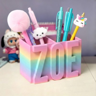 Personalized Name Pencil Holder Custom Desk Organizer for Kids Back to School Gift