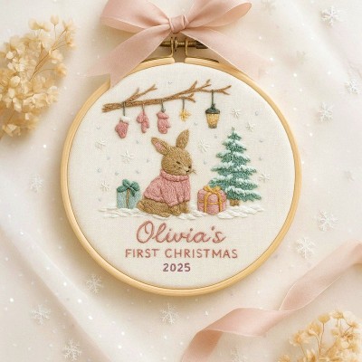 Personalized Baby's First Christmas Embroidered Ornament Keepsake