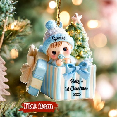 Personalized Baby's First Christmas Ornament Acrylic Christmas Ornament For Newborn