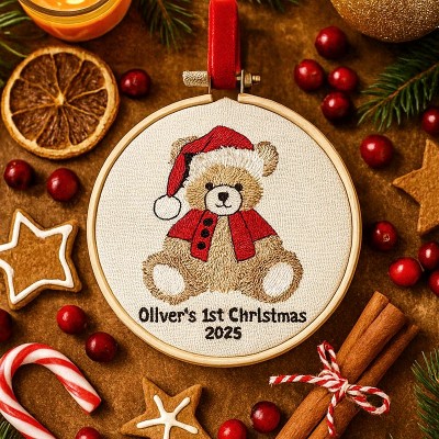 Personalized Baby's First Christmas Embroidered Ornament Keepsake