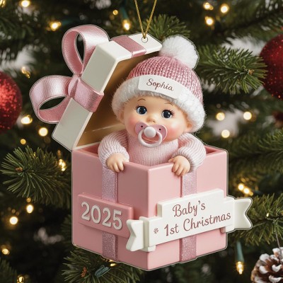 Personalized Baby's First Christmas Ornament Acrylic Christmas Ornament For Newborn