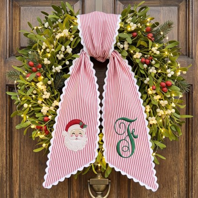 Personalized Embroidered Wreath Sash The Perfect Christmas Gift