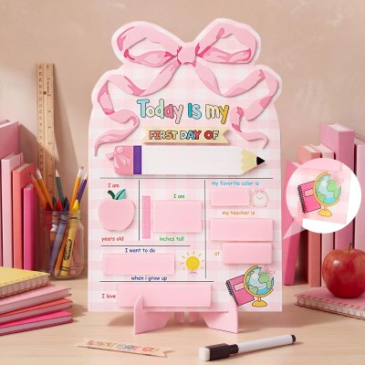 Personalized First Day of School Sign Reusable Back to School Sign Kit Gift for Kid