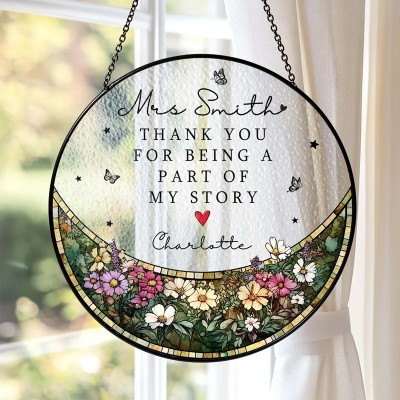 Thank You Gift For Teacher Stained Glass Suncatcher Back To School Teacher Appreciation Gift - Gift for Teacher
