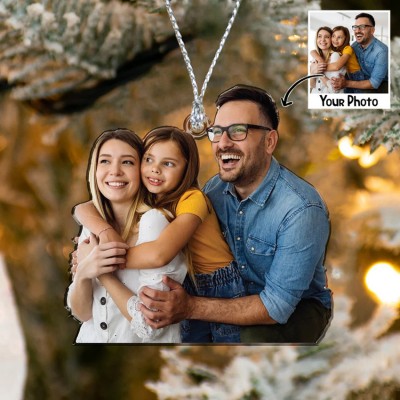 Personalized Acrylic Christmas Family Photo Ornament Christmas Tree Decor
