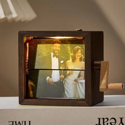 Personalized Photo Flipbook Animation Wood Box Photo Album Gift