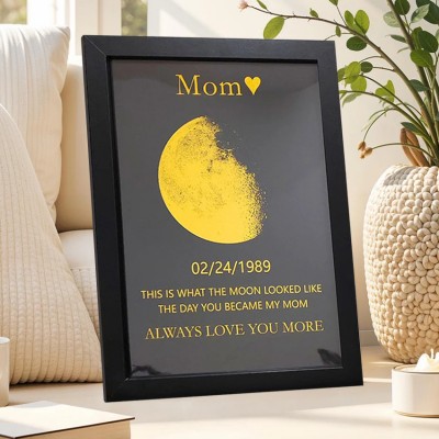 Personalized Wooden Moon Phase Frame Mothers Day Gift