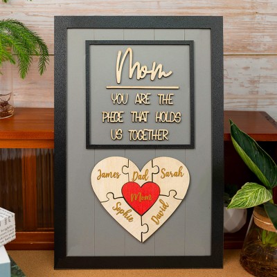 Mom You Are The Piece That Holds Us Together Personalized Mom Puzzle Piece Sign