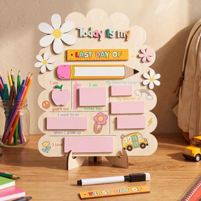 Personalized First Day of School Sign Reusable Back to School Sign Kit Gift for Kid