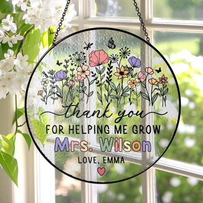 Thank You Gift For Teacher Stained Glass Suncatcher Back To School Teacher Appreciation Gift - Gift for Teacher