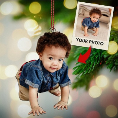 Personalized Acrylic Christmas Family Photo Ornament Christmas Tree Decor