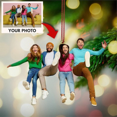Personalized Acrylic Christmas Family Photo Ornament Christmas Tree Decor
