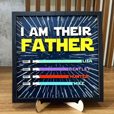 Personalized I Am Their Father Wooden Lightsaber Name Sign Father's Day Gift