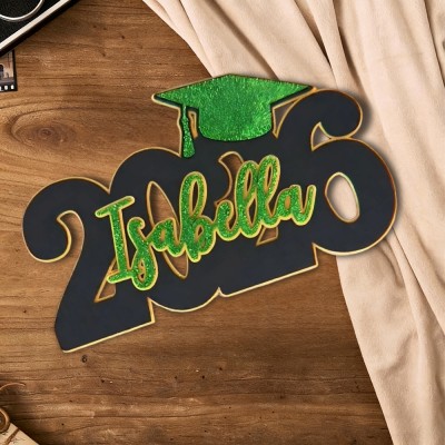 Personalized Graduation Party Sign with Name, Custom Graduation Decor for Gift Table, Dessert Table or Centerpiece