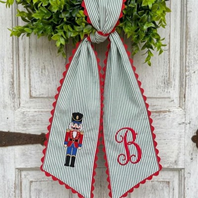 Personalized Embroidered Wreath Sash The Perfect Christmas Gift