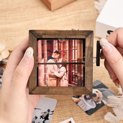 Personalized Photo Flipbook Animation Wood Box Photo Album Gift