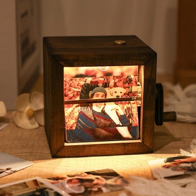 Personalized Photo Flipbook Animation Wood Box Photo Album Gift